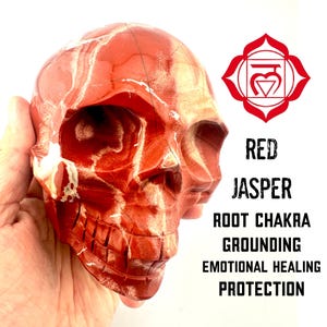 RED JASPER Crystal Skull 2.6 Lbs Grounding, Vitality, Emotional Support/Empath Protection Large Crystal Skull 5" Metaphysical Crystal, #580