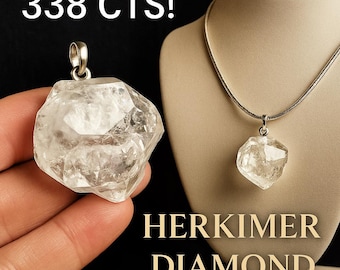 Herkimer Diamond Necklace AAA Crystal for Lyra Starseeds, Sterling Silver Rare Raw Crystal  #1319