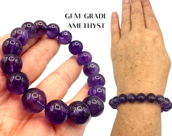 Amethyst Bracelet St Germain Violet Ray Jewelry Blessed at Archangel Michael Vortex Handmade Crystal Intuition Gift R