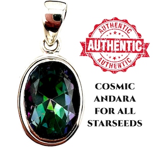 ANDARA CRYSTAL NECKLACE Authentic Mt Shasta Andara Cosmic Andara For Starseed Self Care Silver Necklace Womens/Men&#39;s Necklace Support #3068