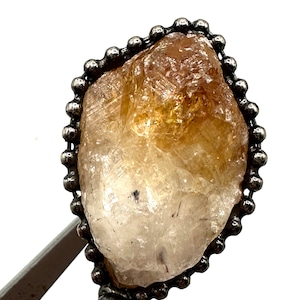 Citrine Crystal Ring, Adjustable Ring, Natural Gemstone Statement Ring With Money Spell From White Witch, Gift For Her, Manifestation #2285