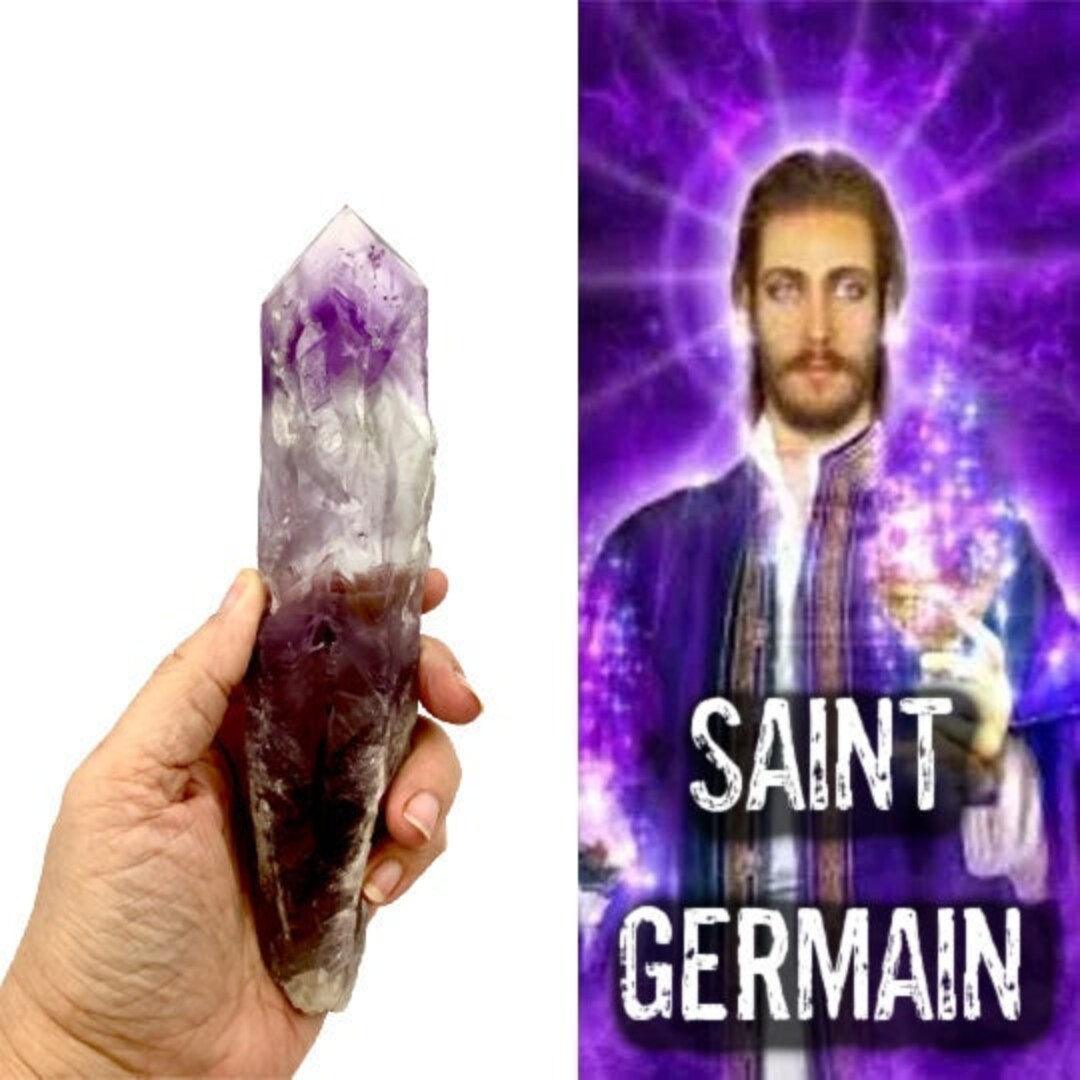Amethyst Crystal Wand. Vortex to Energy of St. Germain Etsy