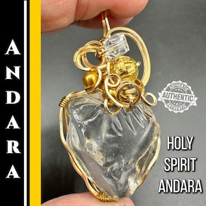 Andara Crystal Necklace Authentic Mt Shasta Andara Encoded Archangel Chamuel Holy Spirit Divine Love Spiritual Jewelry Healing Jewelry #3099