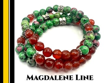 Carnelian and Ruby Zoisite Bracelet Magdalene  Bloodline Activation Crystal Divine Feminine Jewelry Power Reclamation Healing Gift for Her