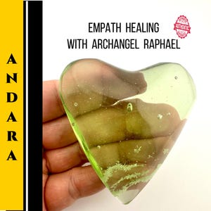 Andara Crystal Heart Encoded to Archangel Raphael Authentic Green Andara Mt Shasta Spiritual Healing and Protection for Empaths #456B