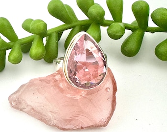 Andara Crystal Ring Pink Sterling Silver Archangel Chamuel  Authentic Andara Jewelry  #3026