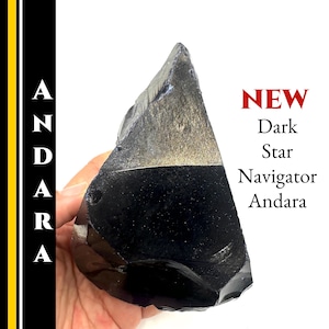 Andara Crystal Dark Star Navigator Midnight Blue Sparkle Galactic Guide for Oversoul Pathfinding and Spiritual Protection For Starseeds #597