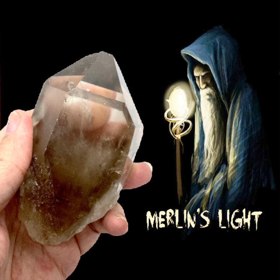 Smoky Quartz Crystal Wand Cairngorm Quartz Lemurian Crystal Etsy