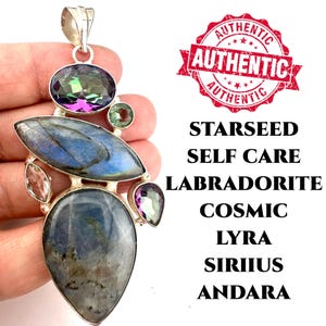LABRADORITE ANDARA CRYSTAL Necklace For Starseeds Arcturian/Sirius/Lyra Andara Spiritual Gift Women/Mens Necklace Metaphysical Genuine #1419