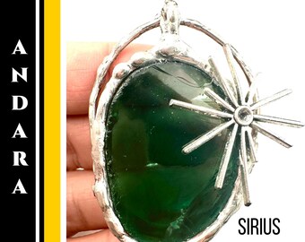 Andara Necklace For Sirus Starseeds. Green Mt Shasta Andara Handmade Andara Pendant with Certificate. Spiritual Gift.#818