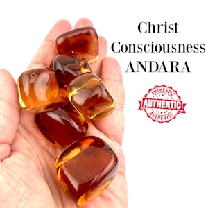 ANDARA CRYSTAL Tumbled Encoded to CHRIST Consciousness Authentic Gold Mt Shasta Support Crystals, Spiritual Gift, Self Care, Prayers  #553