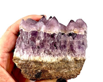 Auralite Amethyst Cluster, Raw Crystal on Granite Matrix, Thunder Bay Amethyst #