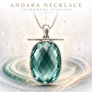 Collar Andara codificado para semillas estelares de Andrómeda. Auténtico cristal del Monte Shasta. Protección espiritual. Sanación. #351