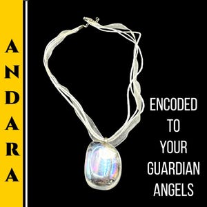Andara Crystal Necklace Guardian Angel Jewelry Blessed at Archangel Michael Vortex Encoded for Archangel Protection Spiritual Gift #1166