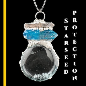 Andara Crystal Necklace Starseed Jewelry Arcturian Lyra Blue Avion Energy Healing Aqua Aura Handmade Statement Necklace. Authentic  #1443