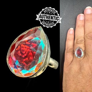 ANDARA CRYSTAL RING Sz 9  Encoded To Archangels. Silver Ring. Gift for Her, Gift for Him. Self Care Gift.Authentic Andara  #1621
