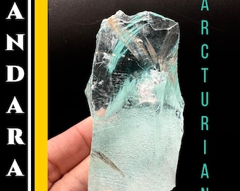Andara Crystal Raw Authentic Mt Shasta Andara Encoded for Arcturian Starseeds Rare Spiritual Healing Crystal Ascension Tool, Blue #343