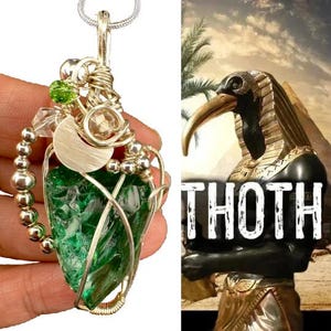 ANDARA CRYSTAL NECKLACE Encoded to Thoth Egyptian God of Magic Authentic Andara Mt Shasta. Silver Necklace Spiritual Gift for Her/Him #2280