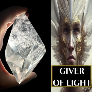 Clear Quartz Crystal Encoded to AELAR The Quartz Guardian MASTER Crystal For STARSEEDS#373 image 2