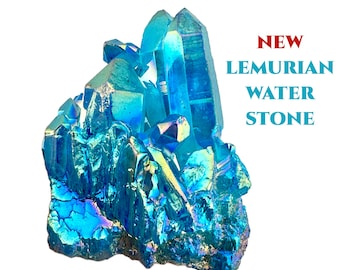 Aqua Aura Lemurian Water Stone Crystal Cluster for Manifestation Enlightenment and Soul Alignment #4D