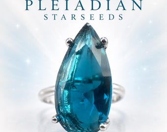 Andara Ring Encoded To The Pleiadian High Council For Starseed Self Care. Authentic Mt Shasta Crystal, Adj. #748
