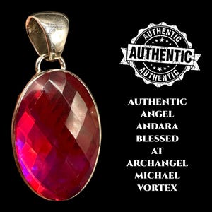 ANGEL ANDARA CRYSTAL Necklace For All Archangels Authentic Andara Mt Shasta Spiritual Support Pink Andara Empath Protection In Silver  #688