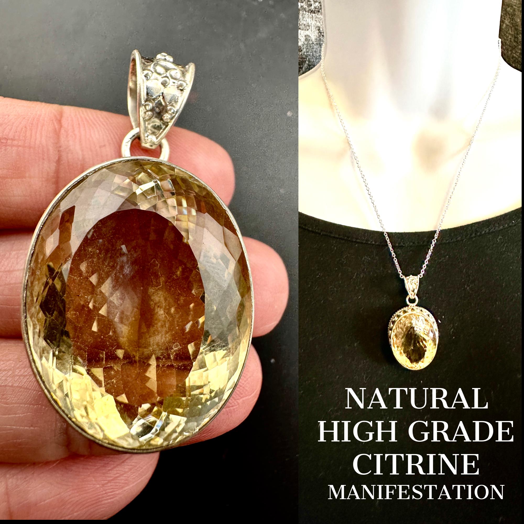 CITRINE NECKLACE Encoded to Ra  By Egyptian Priestess Statement Piece, Metaphysical Gift Manifestation Money Stone Natural Gemstone #1245