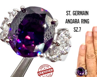 ANDARA Ring Encoded To St Germain/Violet Flame for Increased Intuition. Self Healing. Authentic Andara Gift for Her. Self Care Gift  #2032