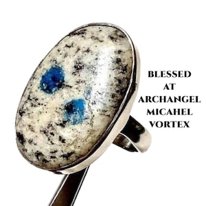 K2 Jasper Crystal Ring Silver Ring Sz 6.5. STONE OF HEAVEN Blessed At Michael Vortex Gift For Her, Self Care #195