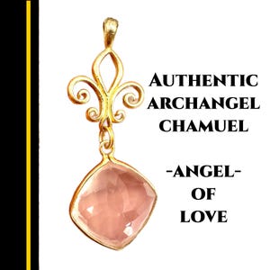 Pink Andara Crystal Necklace Gold Plated Pendant Empath Protection Twin Flame Archangel Chamuel Authentic Andara Jewelry #3088