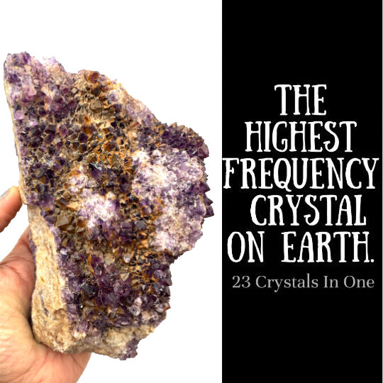 Auralite. 23 Crystals In One. Double Sided Amethyst Raw Crystal.Intuition, Gift for Her XL Amethyst, Gift For Him  metaphysical Crystal #607