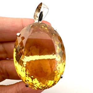 CITRINE CRYSTAL NECKLACE Money Stone/Manifestation Silver Necklace Statement Jewelry Spiritual Gift Metaphysical Crystals Gift for Her #1220