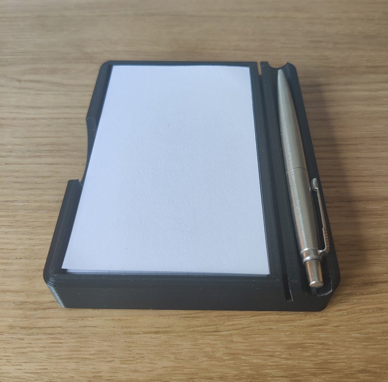 Note Pad & Pen Holder 3x5 Index Cards 3D Printed Organiser Minimalist