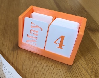 Desk Calendar Orange Office & Home Gift Colourful Customisable Calendar