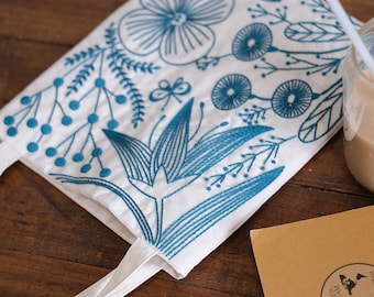 Kit de bordado de bolso de hombro floral blanco, Tutorial en inglés y francés, Art Gift DIY, Creative DIY, Craft Kit, starter kit, DIY gift