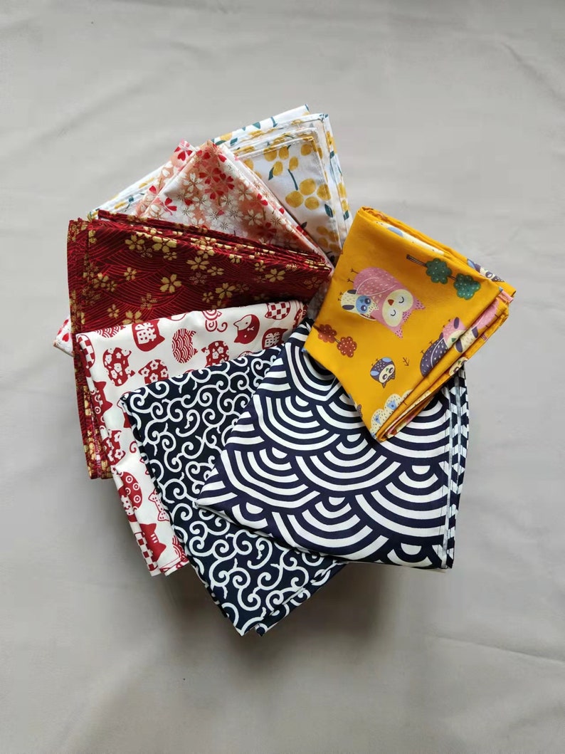 Furoshiki katoen bedrukt Japans traditioneel patroon, cadeauverpakking. Japanse verpakking afbeelding 6