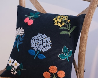 Botanic Garden Cushion Borduurpakket, Tutorial in het Engels en Frans, Kunstcadeau DIY, Creatieve DIY, Craft Kit, starterkit, kit de broderie