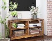 tv stand for 55 Inch TV, Wood TV Stand, Tv Stands for Flat Screens 50 Tv Stands with Wire Management and 4 Storage Shelves for Living Room