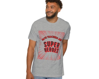 Mathe Lehrer Superheld T-Shirt, gekämmte Baumwolle T-Shirt