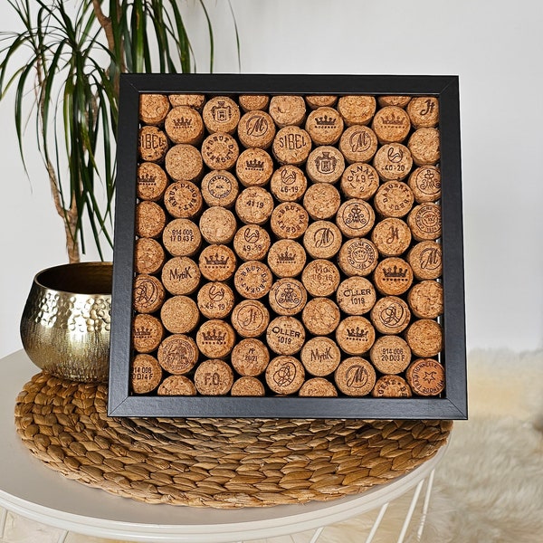 Memoboard | Cork wall "Sparkling wine" | Cork noticeboard | Wall decoration | Sparkling wine lover | Up-cycling board | Made it | Champagne cork | Christmas present |