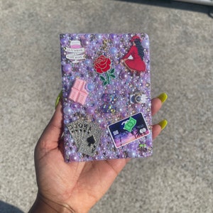 Funda para pasaporte morada, funda para pasaporte con brillo, billetera para pasaporte rosa, funda para pasaporte morada para mujer, funda para pasaporte, estuche para pasaporte morado