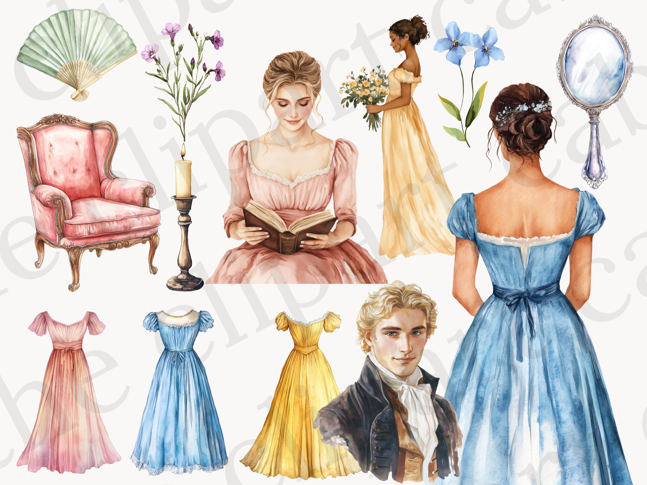 Regency Era Clipart Set - PNG Graphics - Etsy