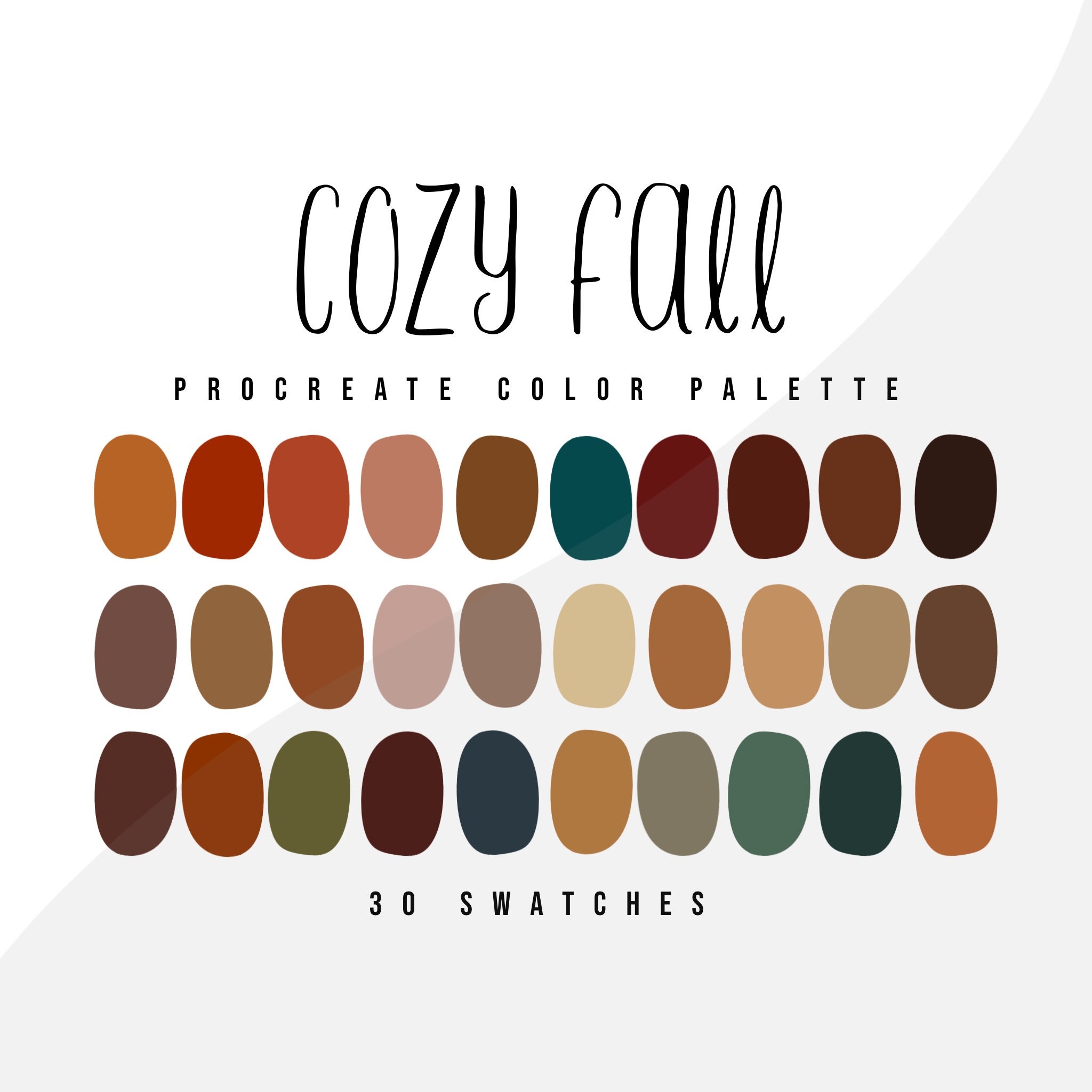 Cozy Fall Procreate Color Palette - Etsy