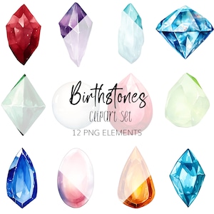 Watermelon Birthstone Clipart Set - PNG - Instant download