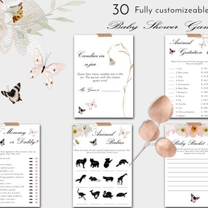 Butterfly Baby Shower Games, Floral Baby Shower Games, Girl Baby Shower Games, Printable Baby Shower Games, Virtual Baby Shower Games