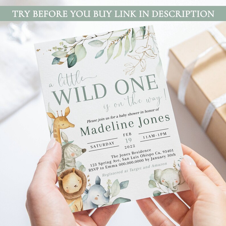 25 Invitations Baby Shower – Jungle Animal – Gartner Studios – Neuves