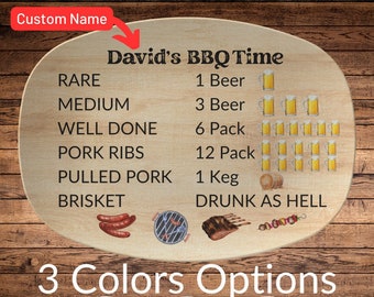 Platter BBQ Gifts, Funny BBQ Platter Personalized, Grill Master, Dad Gift from Kids, Custom Platter, Gift for Father, Barbeque Gifts