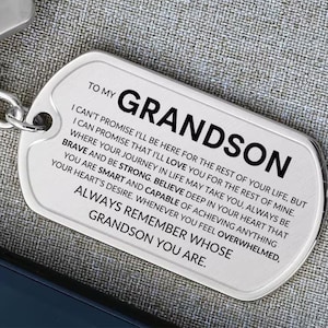 Personalized Grandson Keychain Keepsake | Church Confirmation, senior graduation, Sentimental gift from  Grandma, Grandpa, Nana, Grandparent