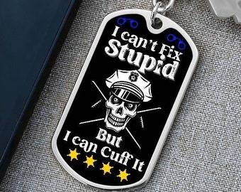 8 Police Academy Graduation Gift, Personalized New Officer Keychain, Custom Thin Blue Line Keyring, New Police Officer Gift Idea