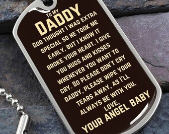 Miscarriage gift for dad | Miscarriage keepsake for dad, daddy of an angel, 6 weeks miscarriage, stillborn gift for dad, baby loss from wife